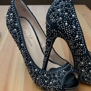 Black sequin shoes